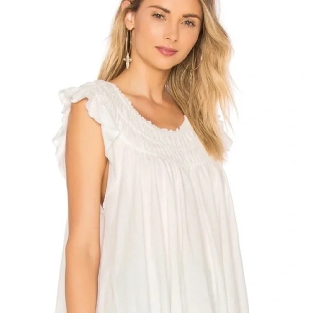 Free people white coconut size small oversized short sleeve shirt - Picture 3 of 10